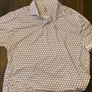 Rhoback Georgia Red and White Patterned Polo Shirt